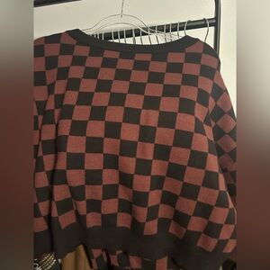 Take Your Power Back Checkerboard Knit Set in Black + Mocha